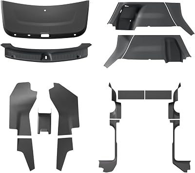 LUCKEASY 17PCS Interior Suits for Tesla Model Y Juniper 2025 2026 | Front & Rear Door Sill Protector|Center Console Anti-Kick Pad|Tailgate Mat & Bumper Guard|Trunk Side Protective Cover
