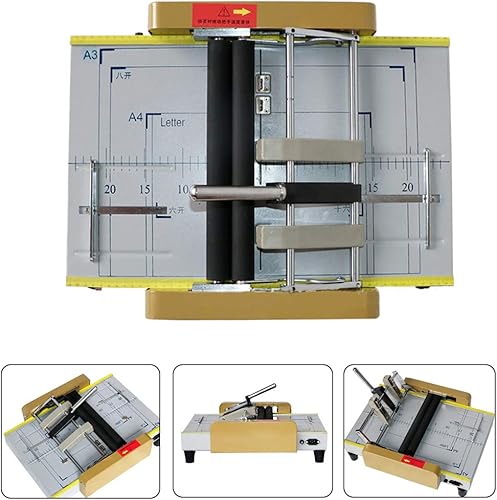 Vista 6 de Máquina plegable de papel, 11.7 "x 16.5" A3 folletos que hace la máquina de encuadernación de libros y plegado equipo de grapado para fábricas