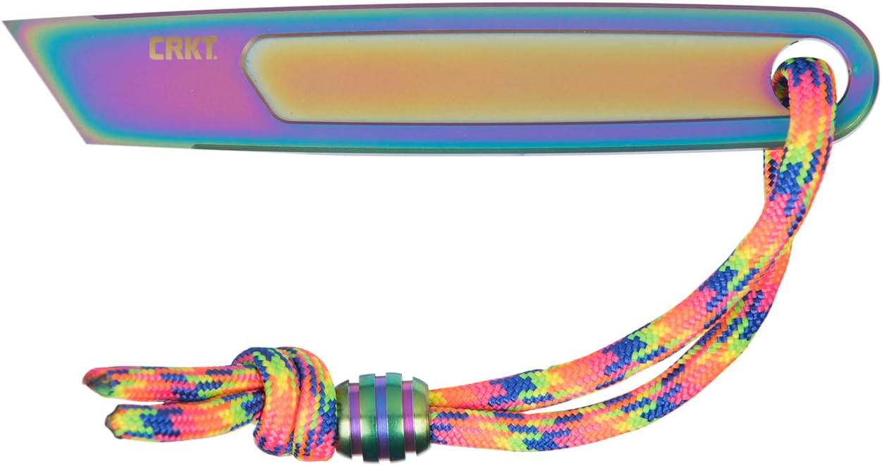CRKT HangPry Iridescent Everyday Carry EDC Pry Bar: Titanium Handle, Lanyard, 9920P