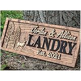 Outdoor Decor | Custom Wood Sign | Deer Hunting Gifts | Cabin Decor | Tree Wood 3D Family Name Sign | Last Name | Camper Decor | Camping Sign | Nature Sign | Outdoor Hunting
