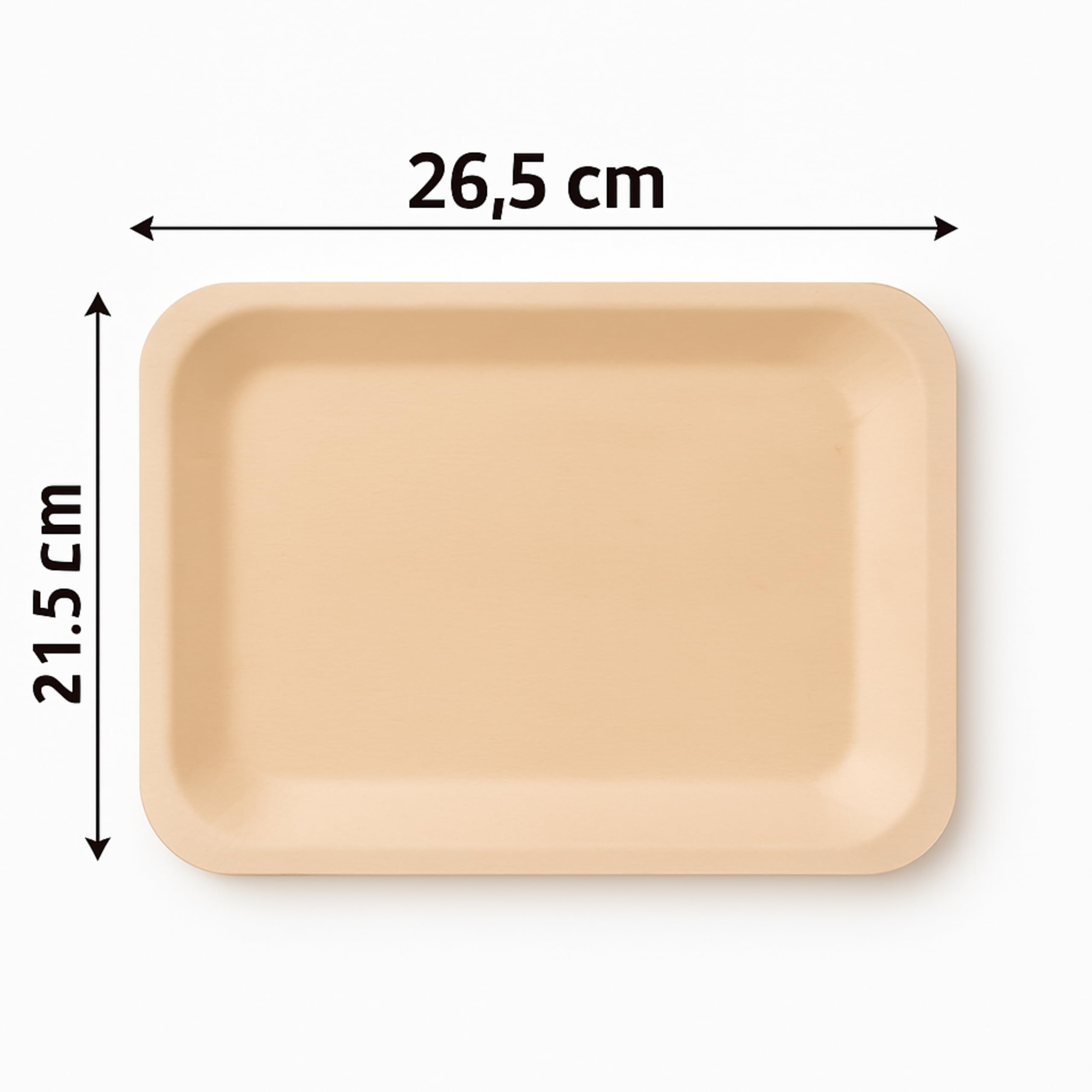 [21,5x26,5cm - 50 pezzi] Piatti RETTANGOLARI LEGNO biodegradabili compostabili ecologici - usa e getta, resistenti e riciclabili, ideali per feste, catering, eventi