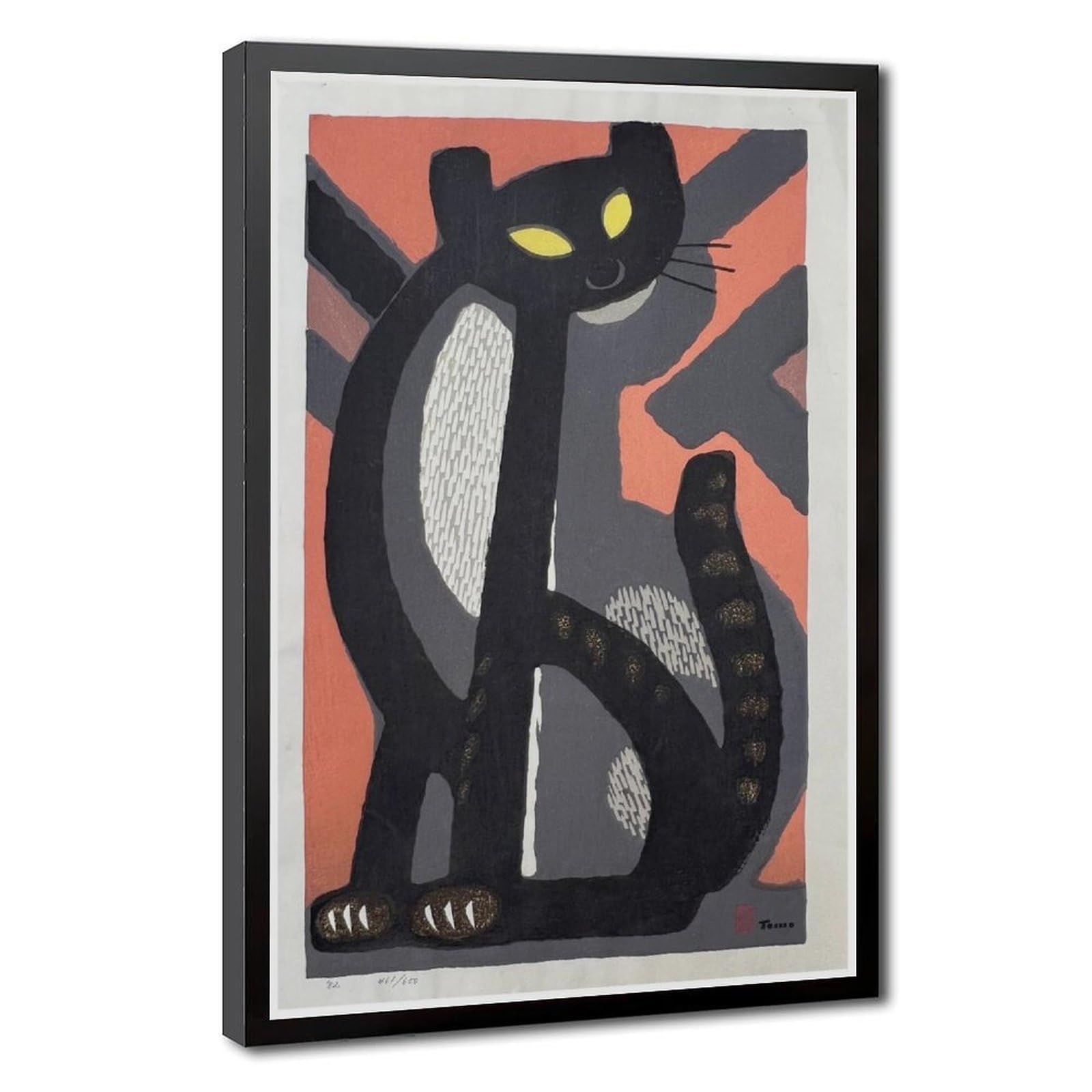 Toile chat tomoo longue queue cadre suspendu déco salon moderne - 8