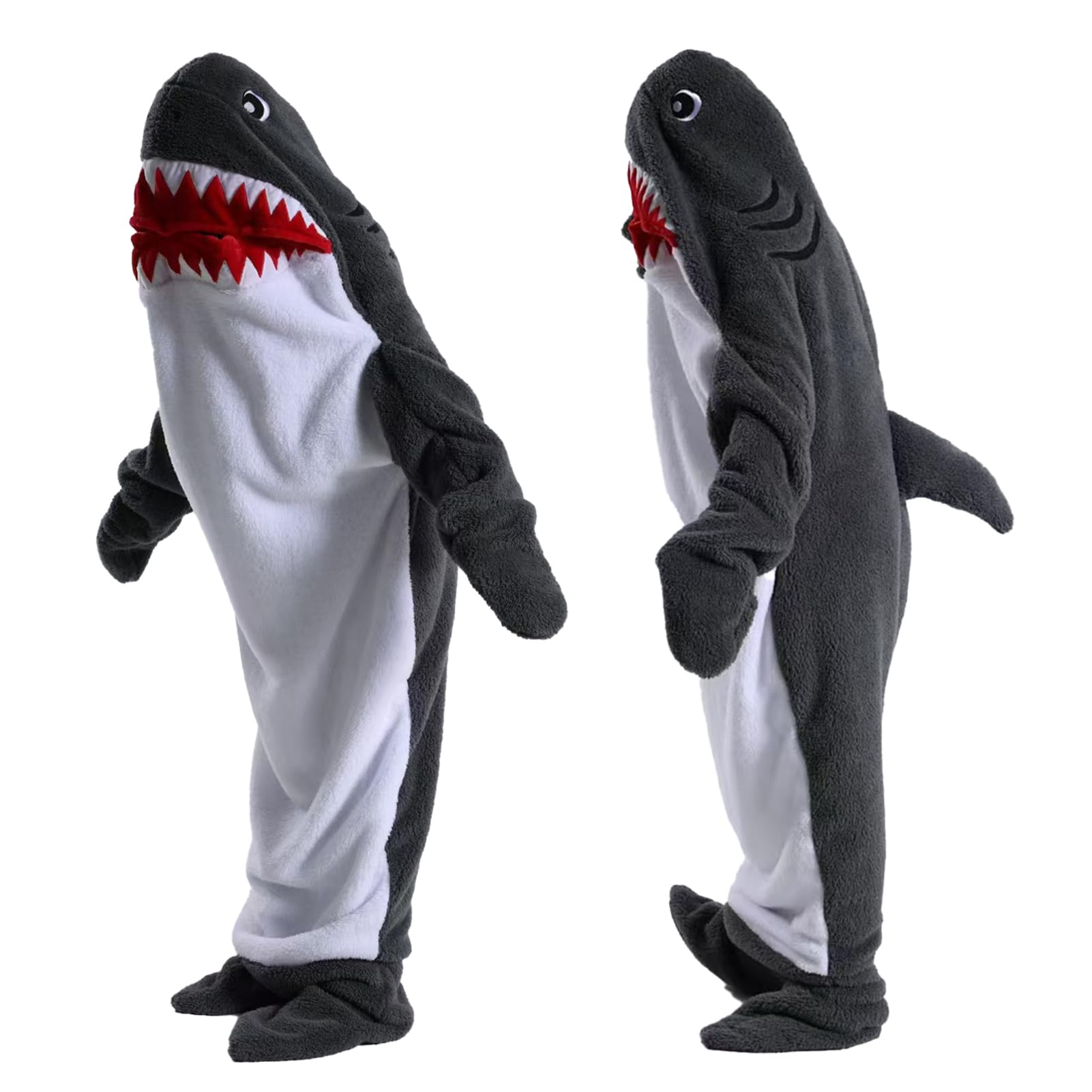 HULG Shark Costume,Shark Blanket,Wearable Shark Sleeping Blanket,Soft and Comfortable Crystal Fleece Hooded Shark Sleeping Bag,carnival clothing