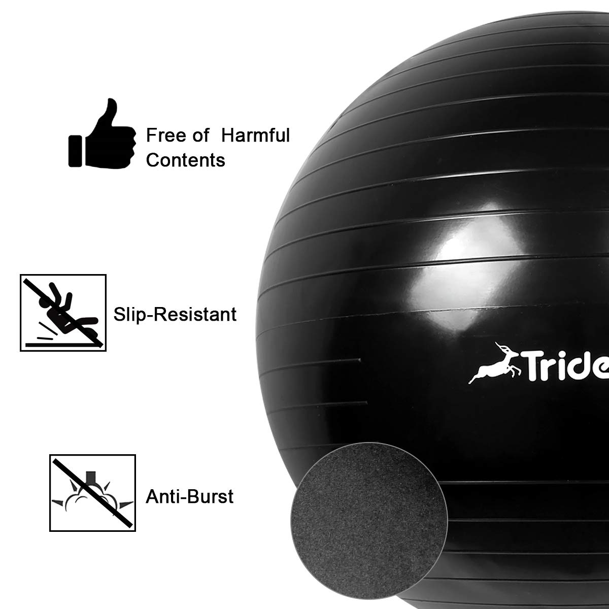Trideer Pelota de Ejercicio 45-75 cm Anti-estallido 2200 Libras Yoga Pilates Embarazo