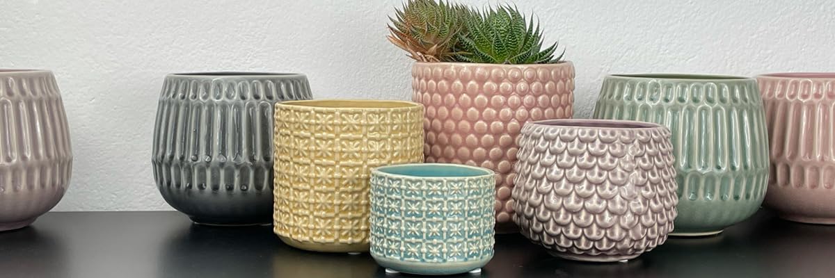 Nordring Vaso Dotty - per Fiori da Interno e Piante da Interno, Piante grasse, Cactus, Orchidee L (15,5 cm ø), Malva, Ceramica Gres