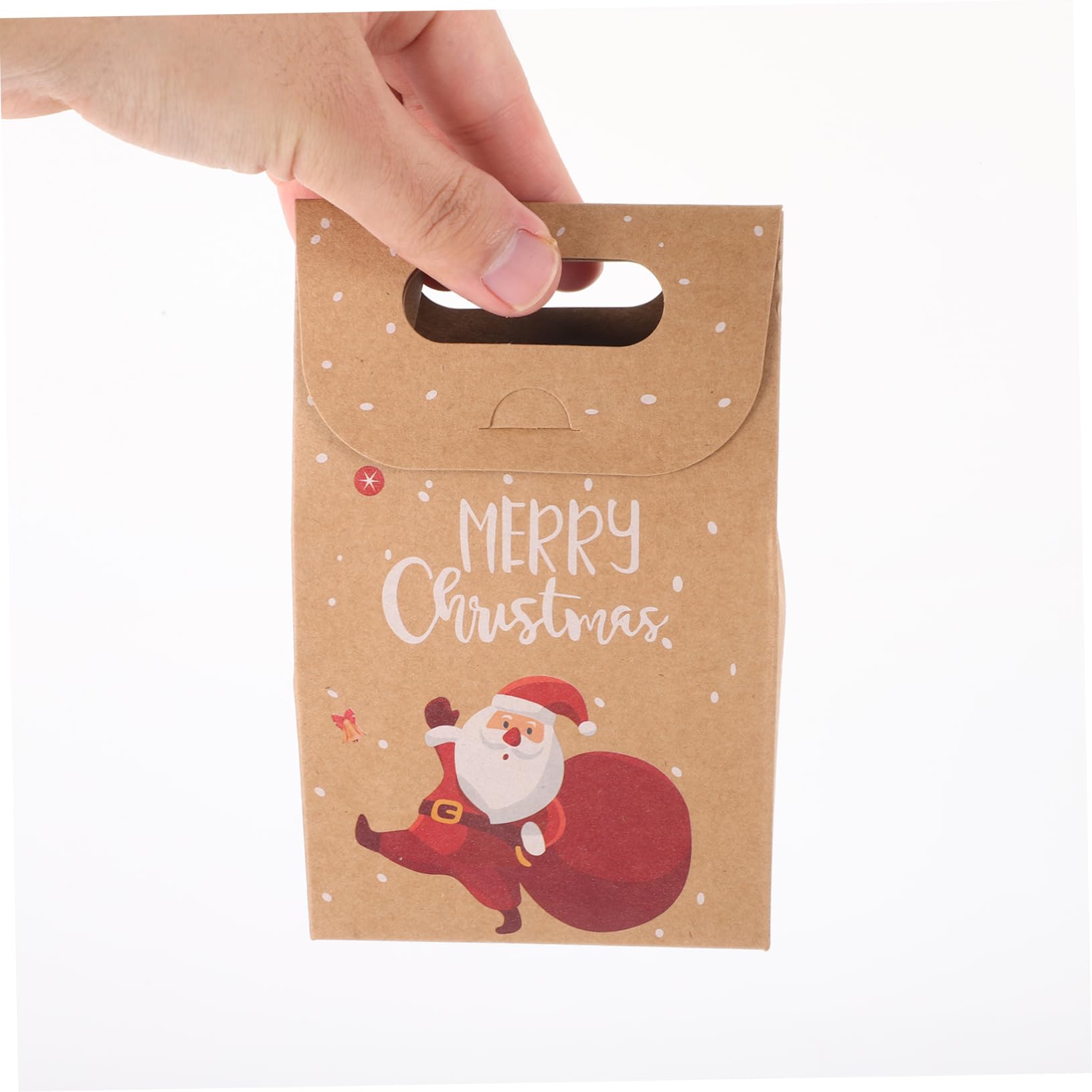 FRCOLOR 2 Juegos Bolsa De Papel Kraft Navideña Transportador Bolsas De Galletas Arpillera Celofán Christmas Bag Bolsas Kraft De De Papel Para Guardar Uds * 2