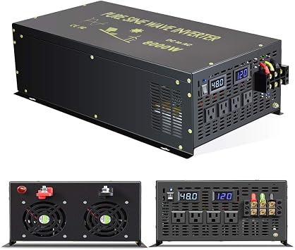 WZRELB 8000W 48V AC to 120V DC Pure Sine Wave Solar Power Inverter - RV, Camping, Solar System