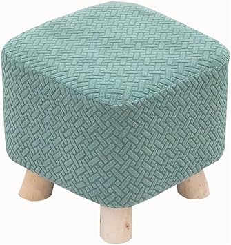 SZJIAHTM Stretch Jacquard Small Square Round Ottoman Seat Covers Slipcover Storage Ottoman Elastic Bottom Stool Cover Protector for Foot Rest Stool Furniture Living Room