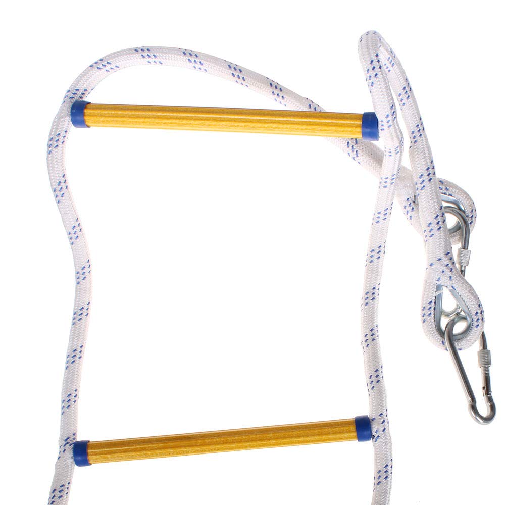 Genera Échelle de Secours Robuste en Polyester et Résine, Charge 200 kg, 3M / 5M / 10M / 15M, Jaune et Blanc