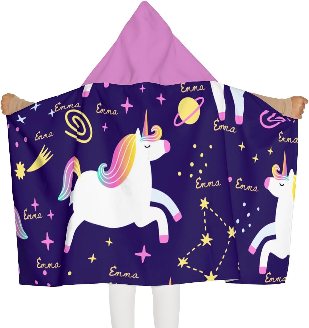 Infinite Pack Unicorn Toddler Towels for Girls, Pink Kids Bath Towels, Unicorn Kids Beach Towels, Hooded Towels for Toddlers