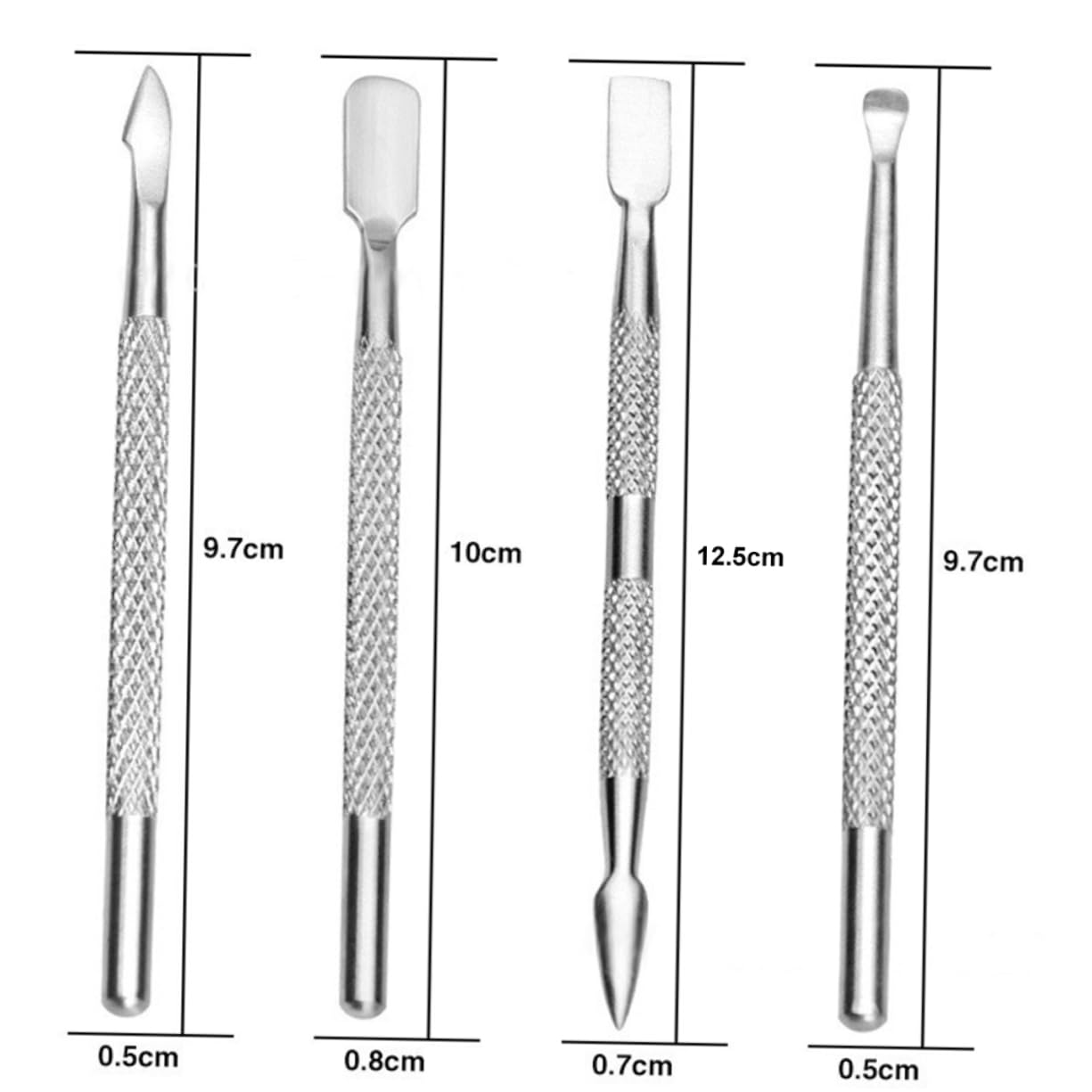 SOESFOUFU Professional Nail Tools Kit Double-ended Cuticle Pusher and Remover Nail Art Cuticle Cleaner Pusher Spoon 3.9 Inches