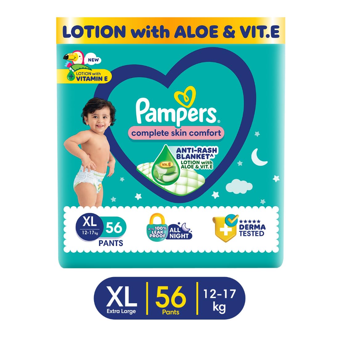 Pampers Complete Skin Comfort Pants, Anti-rash blanket, Lotion with Vitamin E & Aloe Vera (XL, 56 Count) Review: The Ultimate Diaper for 12-17kg Babies? Review India 2025