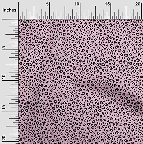 oneOone Georgette Viscose Blush Pink Fabric Leopard Animal Skin Sewing Material Print Fabric By The Yard 42 Inch Wide