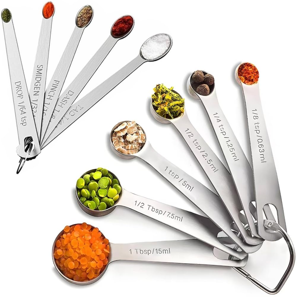 CLVEDU 11PCS Measuring Spoons Set Stainless 1 tbsp, 1/2 tbsp