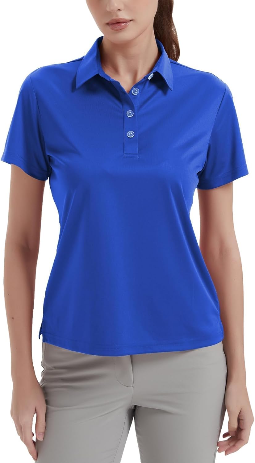 Women's Polo Shirts UPF 50+ Casual Work Quick Dry 4 Buttons Short Sleeve Collared Golf Shirt XS-4XL