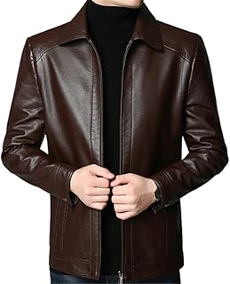 [ジュタオピン] メンズ ジャケット 本革ジャケット 秋冬 厚手 革ジャン レザーコート ラムレザー ライダースジャケット ジャンバー 防寒コート バイクジャケット