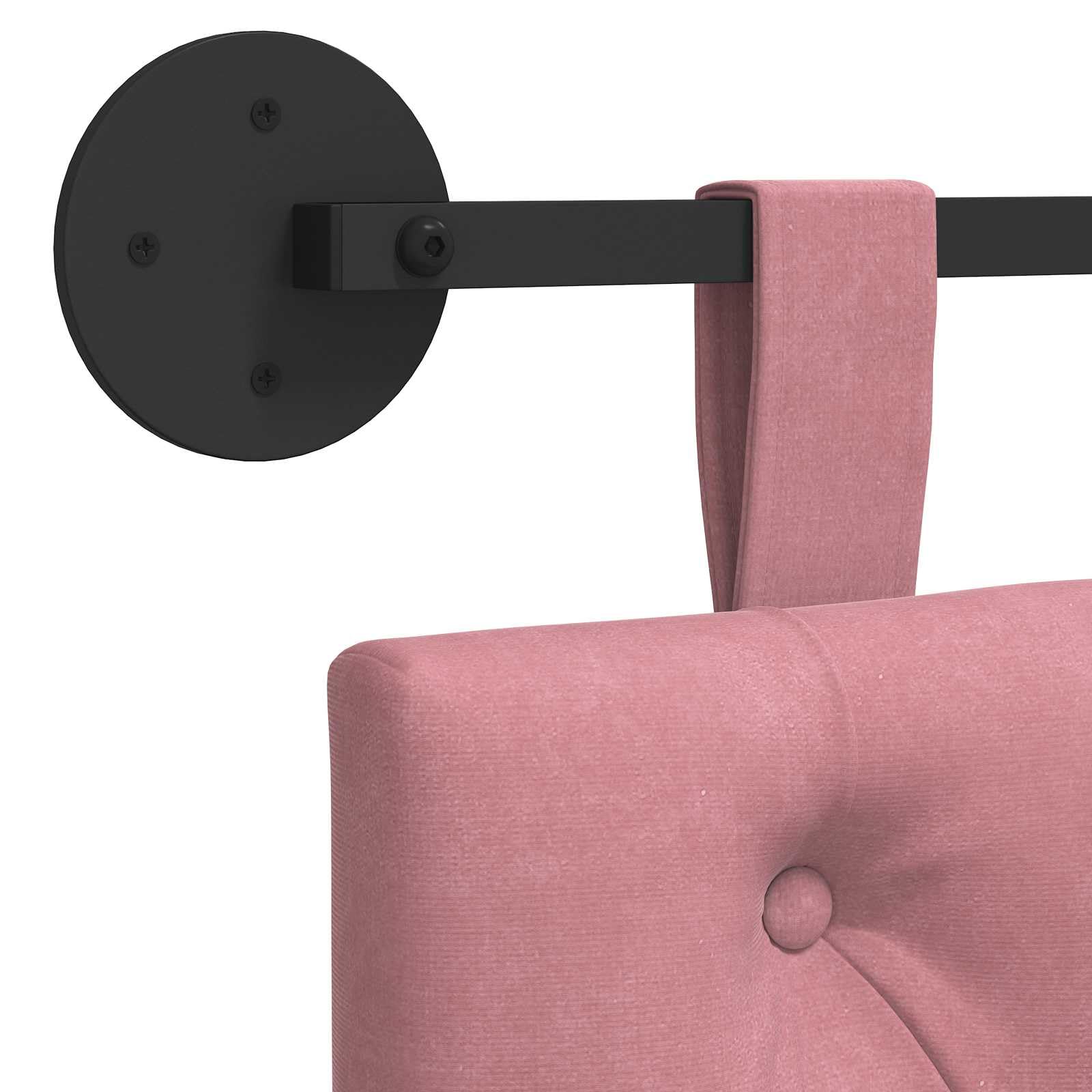 Cabecero colgante con luz LED de terciopelo rosa, panel tapizado, multiusos, para dormitorio, habitación de invitados, habitación juvenil, cama individual, diseño moderno