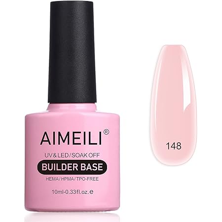 AIMEILIHema Free 5 in 1 Builder Base Gel for Nails, Cruelty Free, Vegan, Nude Translucent Builder Nail Gel Strengthener Hard Gel 10ML-148