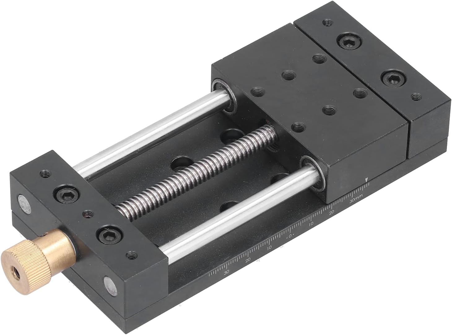 Linear Stage Actuator,Mini Linear Rail Guide Leading Screw Manual Sliding Table Aluminium Alloy High Accuracy with Base for Mechanical Engineering DIY CNC Router Milling