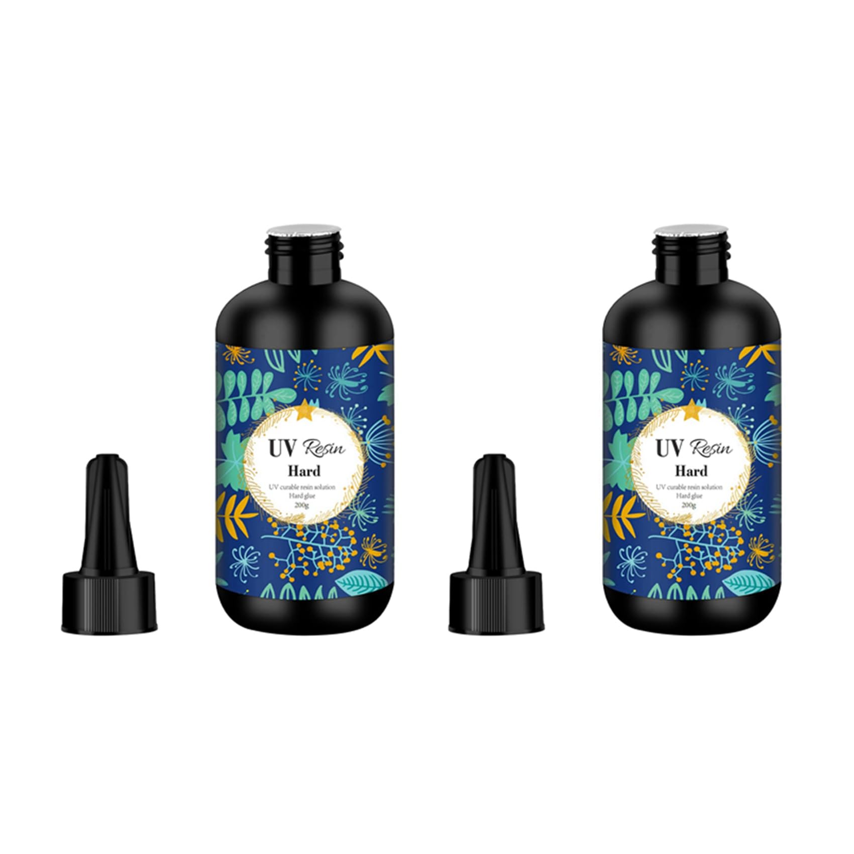 Vjsujehgy 2X UV Resin 200G Transparent Ultraviolet Curing Clear Hard Type Resin, Solar Cure Resin for DIY UV Resin Jewelry Making