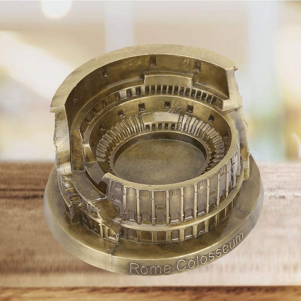 Pssopp Roma Colosseo Modello Metallo Miniatura Colosseo Romano Bronzo retrò Architettura Antica per Scultura Artigianale Artigianale
