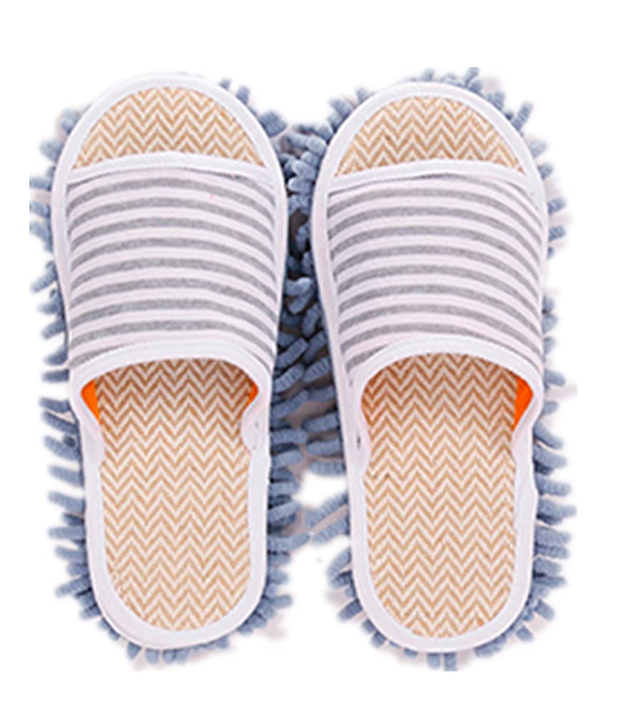 Zapatillas de microfibra Vimeet para limpieza de suelos - Pantuflas desmontables, unisex, punta abierta, color gris