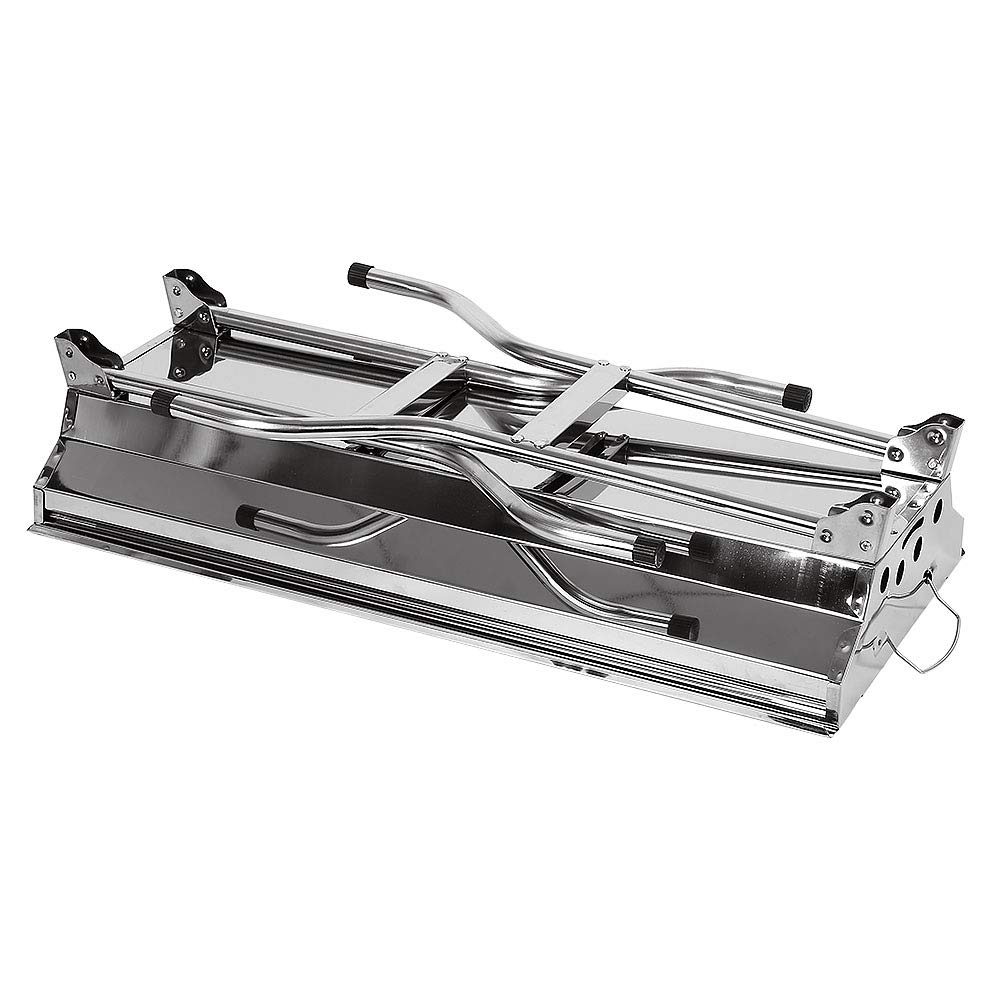 Przenośny składany grill ze stali nierdzewnej grill stołowy z podwójnymi skrzydłami do grilla ogrodowego (73 x 33 x 71 cm)