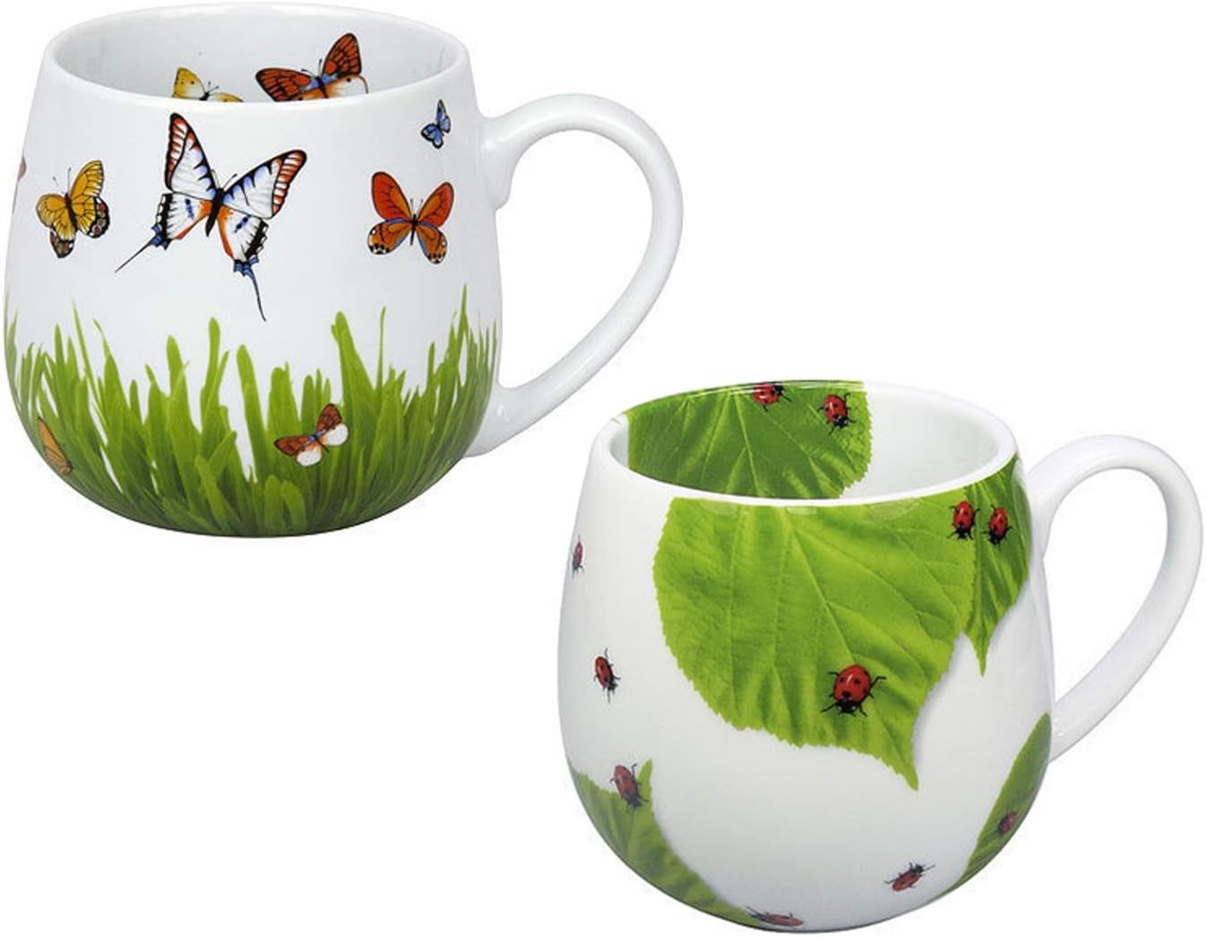Könitz Porzellan Kaffee Becher Set 2 teilig „Frühlingswiese und Könitz Porzellan Kaffee Becher Set 2 teilig „Frühlingswiese und