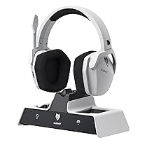 NUBWO G06 Pro Cuffie Gaming Wireless con Stazione di Ricarica per Cuffie e Controller PS5, Bassa Latenza da 17ms, Durata Della Batteria 120h, Driver Dinamici da 50mm-Bianco