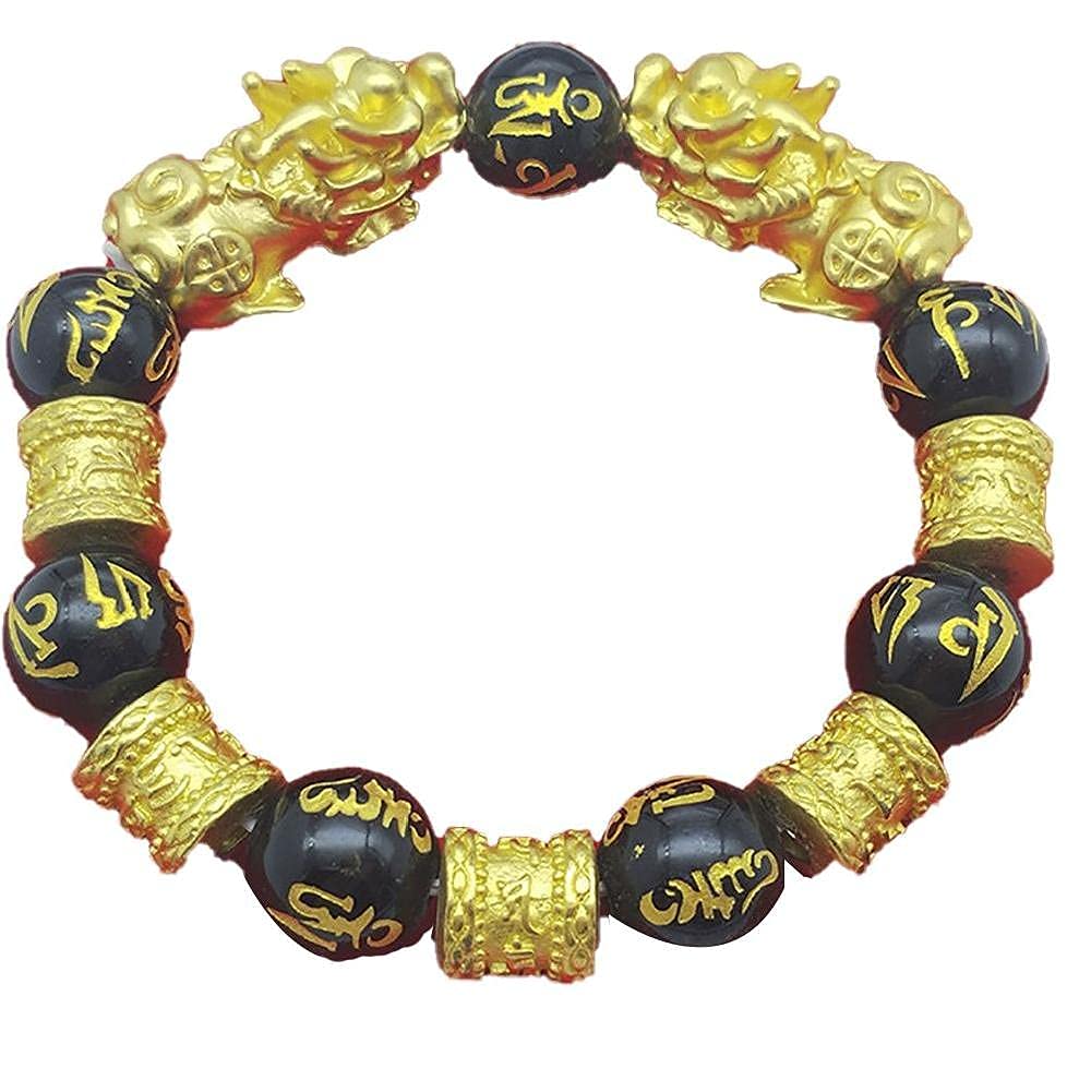 NZPOST Triple Protection Bracelet, 1pc Bead Bracelet Pixiu Obsidian Luck Bracelet Luck Mascot Amulet Brace