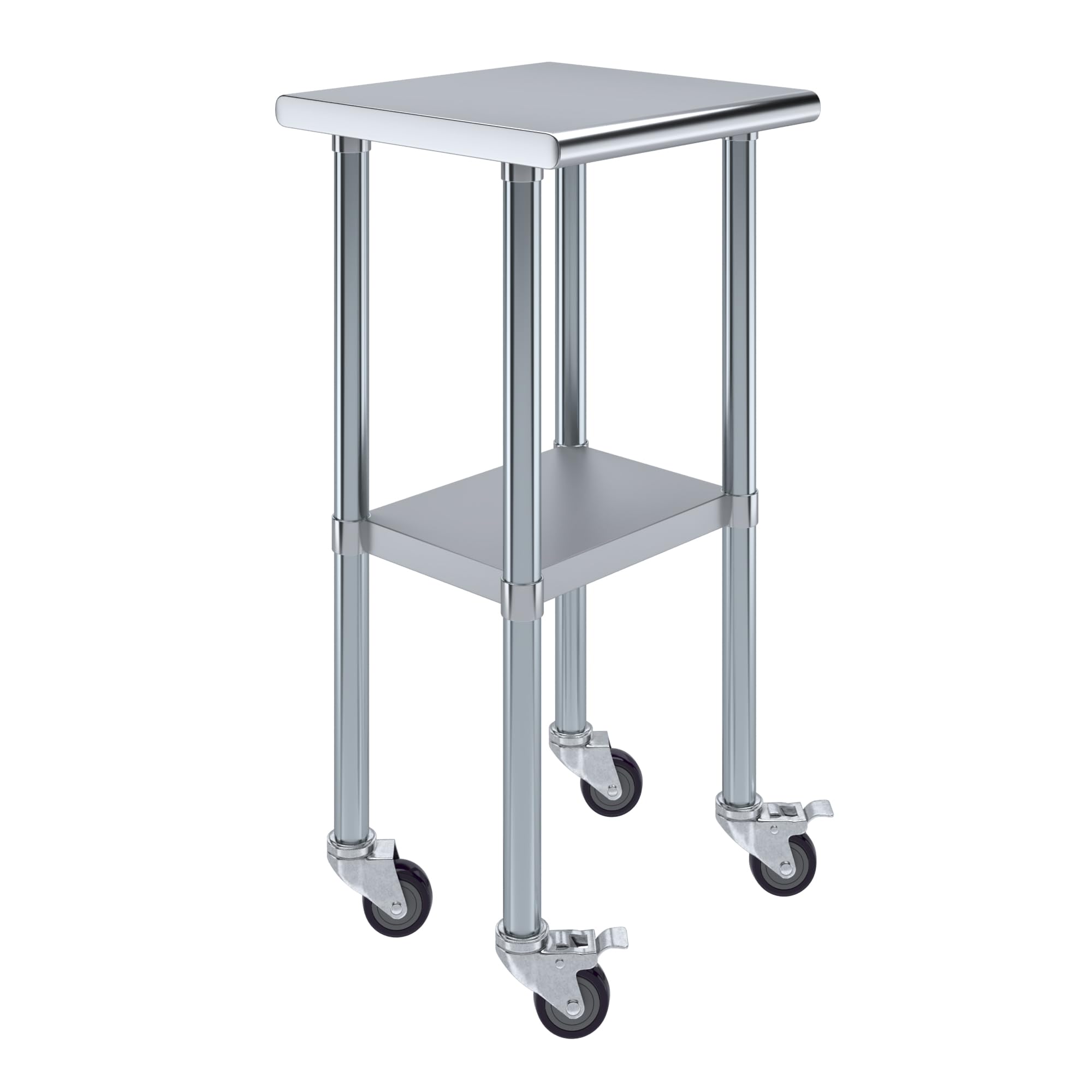 AmGood 18" Long x 18" Deep Stainless Steel Table with Casters