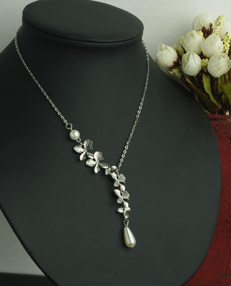 Charm.L Grace Alloy Flwoer Pendant Y Necklace Birthday Christmas Gift Sparrow Gift