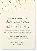 Gartner Studios Gold Foil Dots Printable Wedding Invitations Kit, Ivory 5x7, 25 Pack with Envelopes