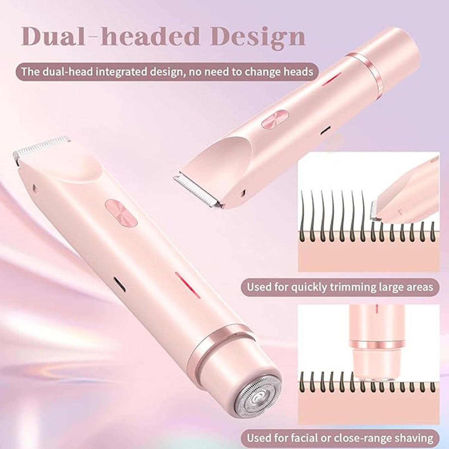 Trimmer, 2 in 1 Intimate Shaver per donne, Wet & Dry, impermeabile Electric Intimate per donne, perfetto per zona bikini, gambe e ascelle (Blue)