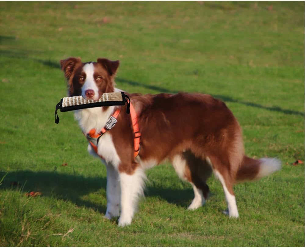 Durable Jute Dog Bite Wedge+Dog Bite Tug Toy,Dog Bite Pillow,Suitable for Medium to Large Dogs(Black)