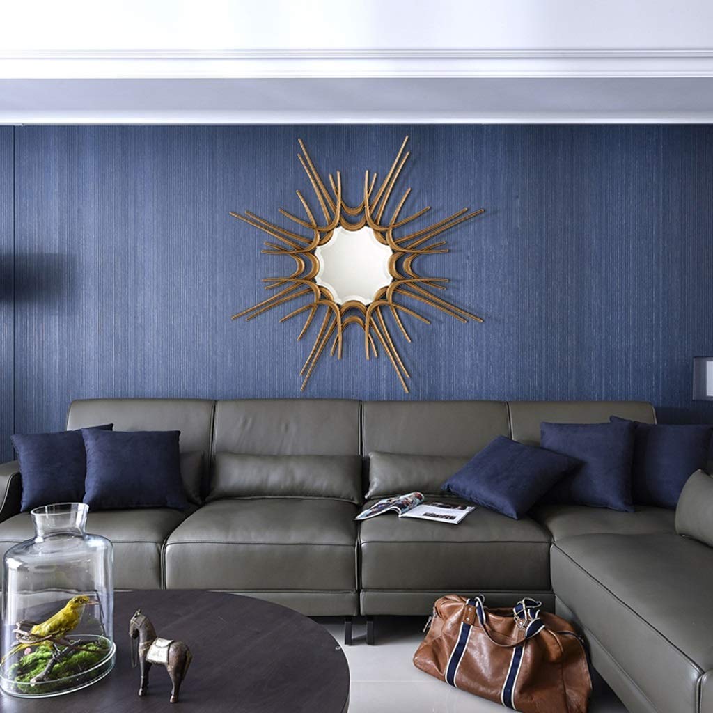 Specchio di legno decorativo a forma di specchio Sun Wall Art American Art portico sotto 80cm