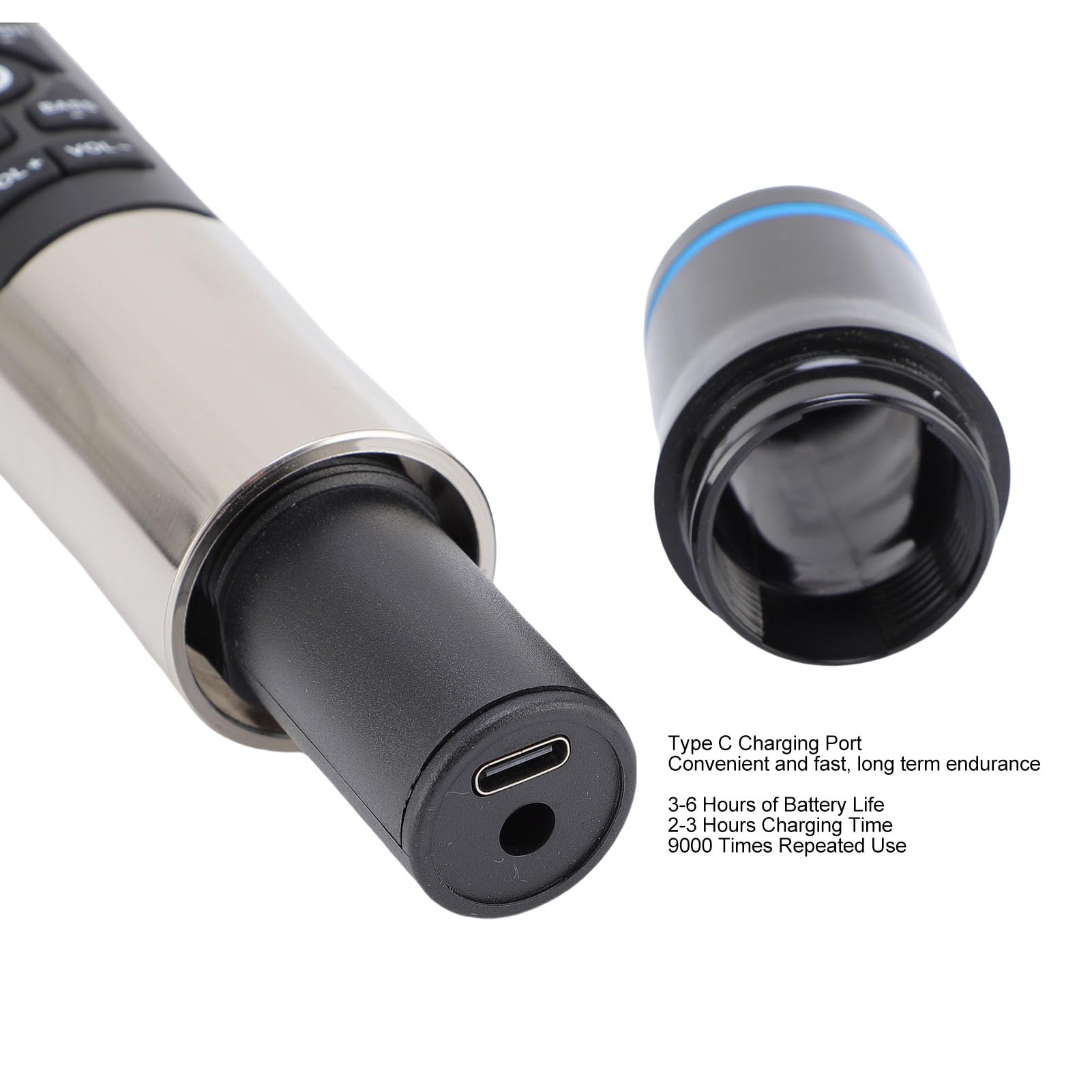 Denash Microfono Wireless, di Microfono Dinamico a Cordone Ricaricabile con Ricevitore, Microfono di Karaoke Professionale per Cantare il Discorso della Festa di Nozze
