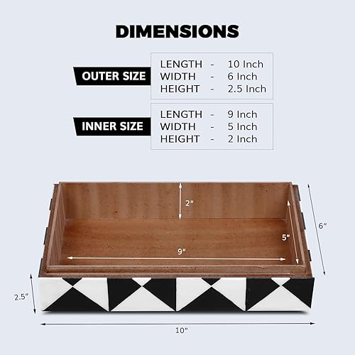 Miniatura 2 de Handicrafts Home Handmade Triangle-B&W Collection Decorative Jewelry Box Organizer  Keepsakes, Trinkets, and Home Decor  Antique Coffee Table