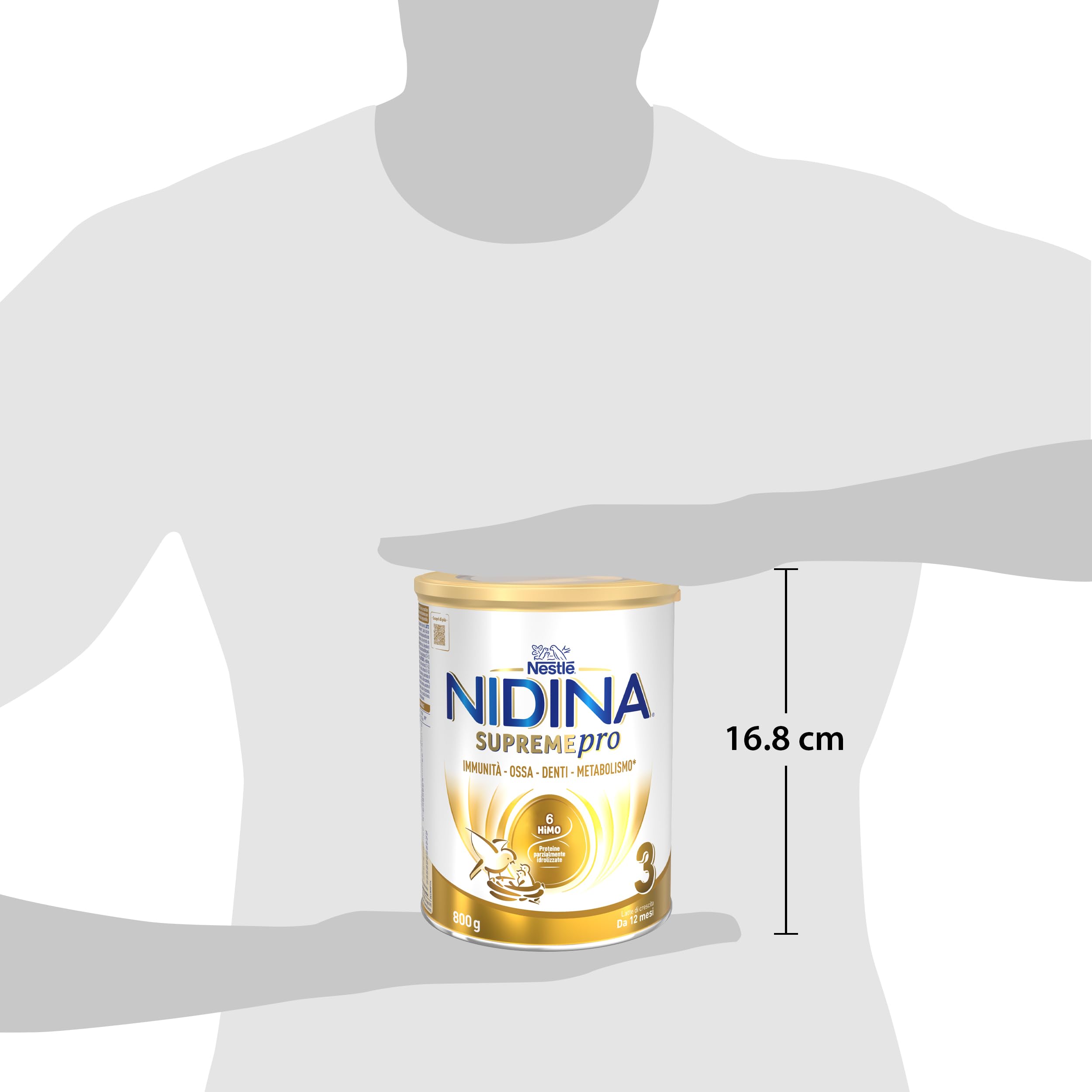 NIDINA SUPREMEpro 3 Latte di Crescita Polvere da 12 mesi, Latta 800g
