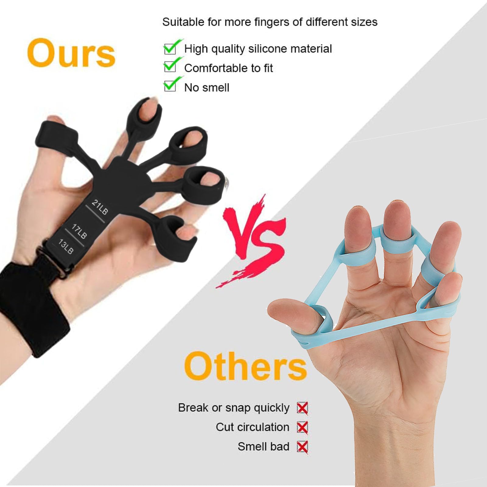 2 Finger Exerciser In Silicone - Allenatore Forza Dita Per Arrampicata, Musica E Riabilitazione - Foto 8