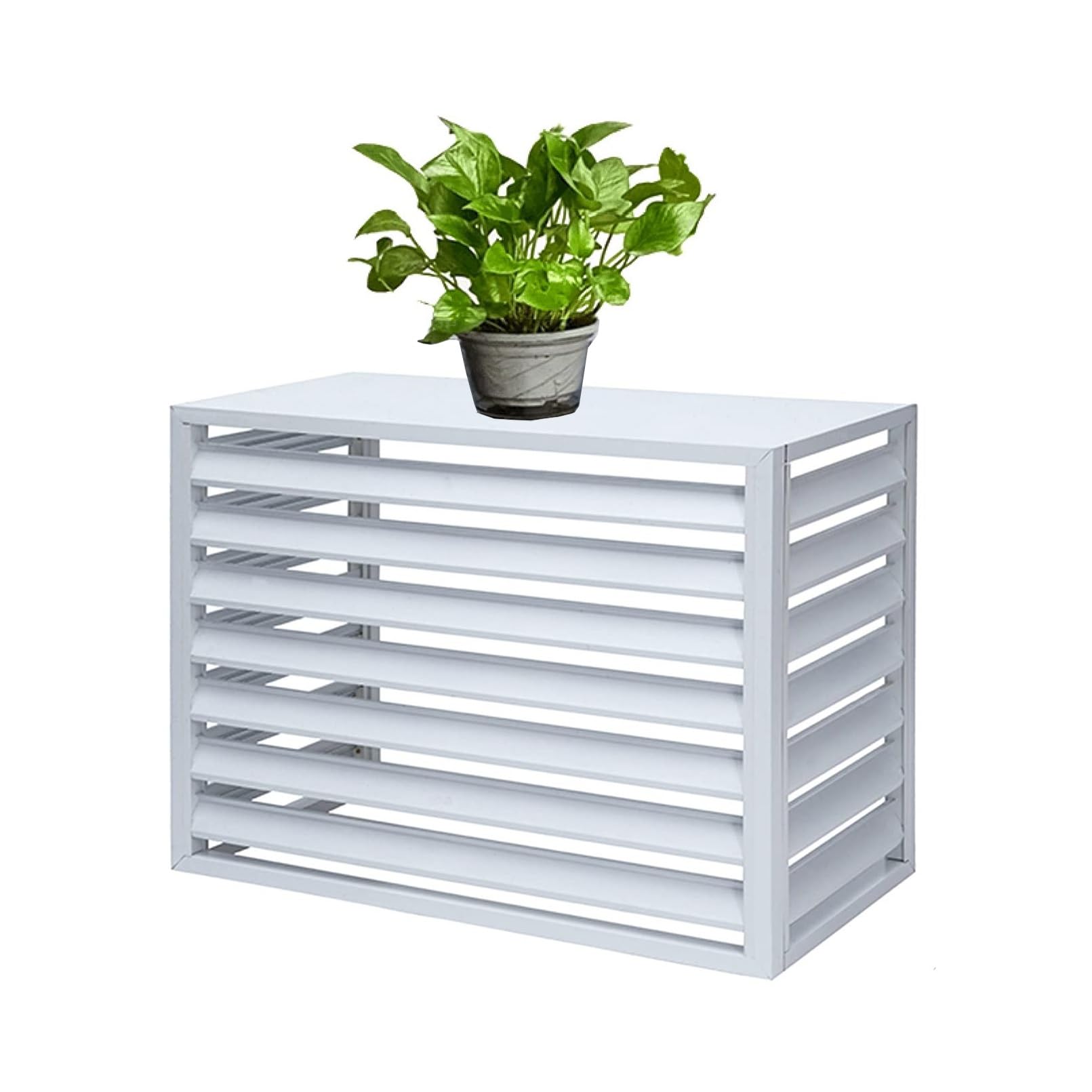 QYMYOZ Aluminum Air Conditioner Cover & Heat Pump Enclosure Outdoor Condenser Fence Screen Protective Freestanding Cover for AC Units & Garbage Weatherproof Outdoor Solution