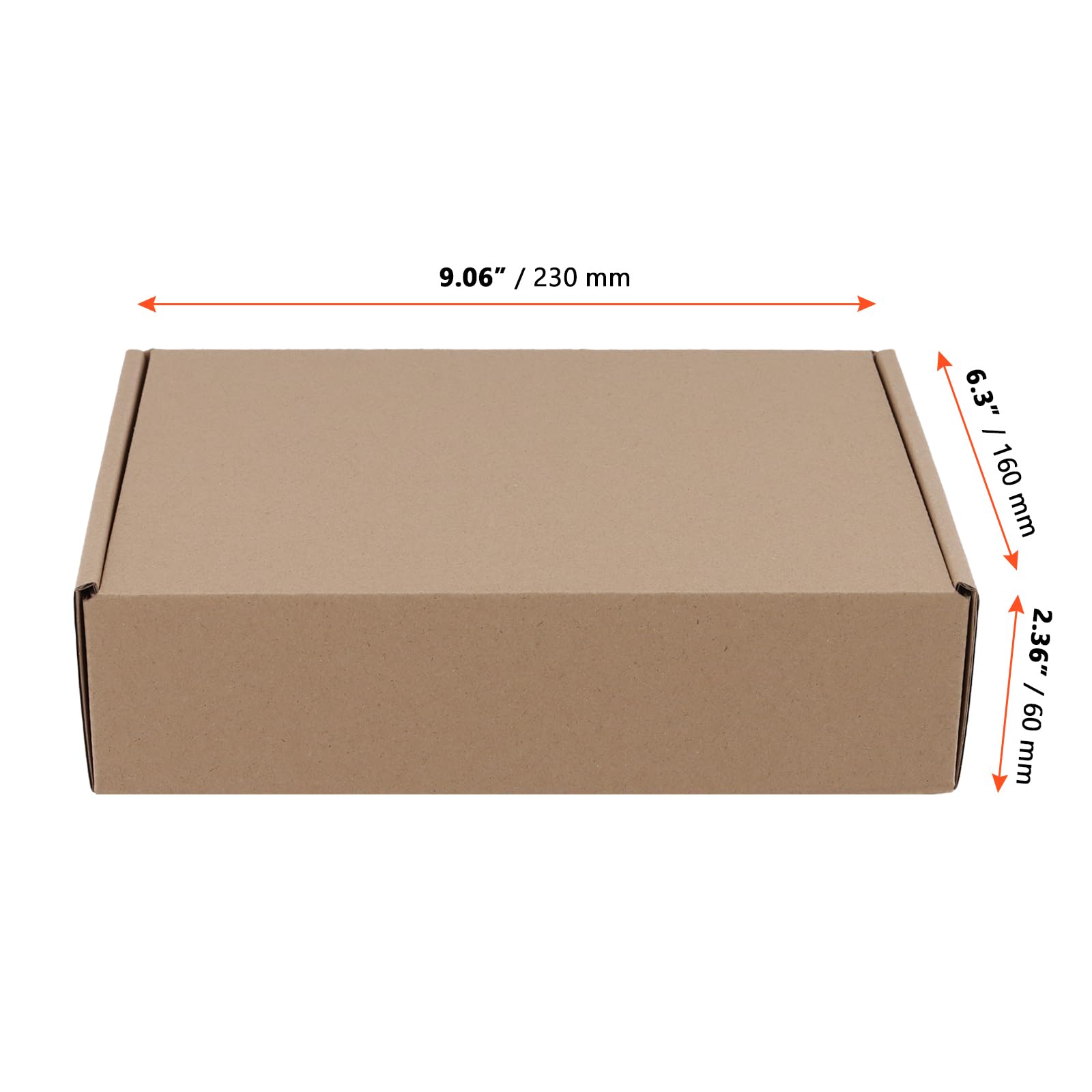 SINJEUN 30 sztuk karton wysyłkowych 230 x 160 x 60 mm, brązowe do pakowania, transportu