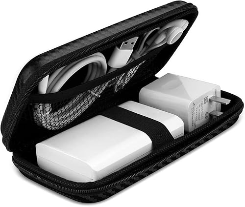 iMangoo Organizador de artículos electrónicos, estuche de viaje de tamaño pequeño para mujeres, bolsa de tecnología de protección dura, cargador de