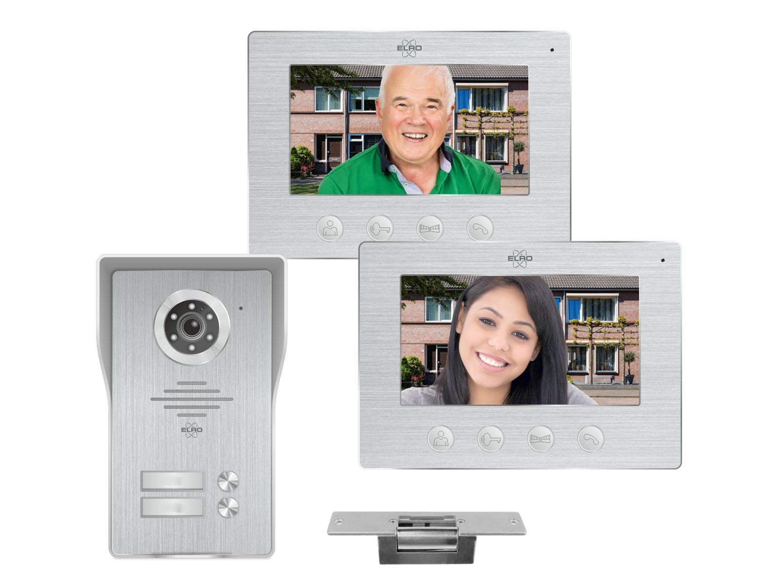 Türsprechanlage 2 monitor interni WiFi da 7 pollici, 4 fili con telecamera e apriporta