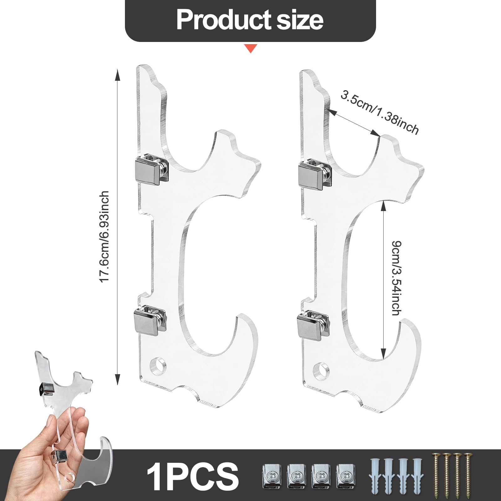 Soporte de Pared para Katana 2 Niveles, Soporte para Espadas de Acrílico Negro, Exhibidor Sable de Luz y Samurái, Estante de 2 Niveles de Almacenamiento para Wakizashi Tanto Cosplay Decoración