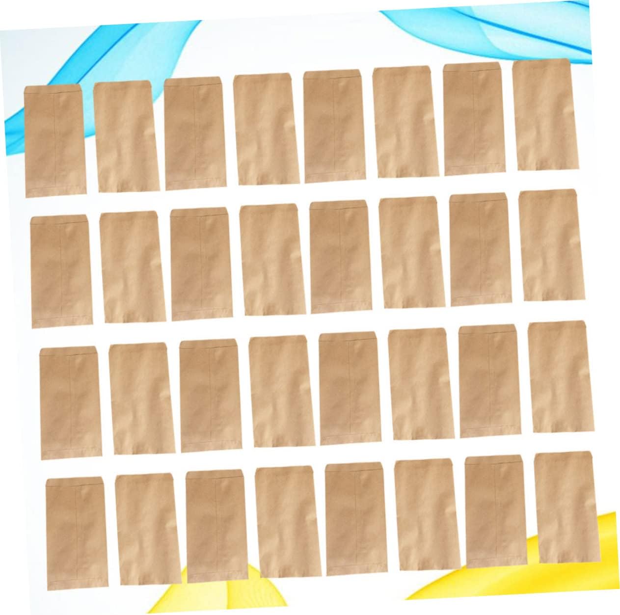 100pcs Kraft Paper Garden Storage Pouch 12x8cm Portable Yellow image 4