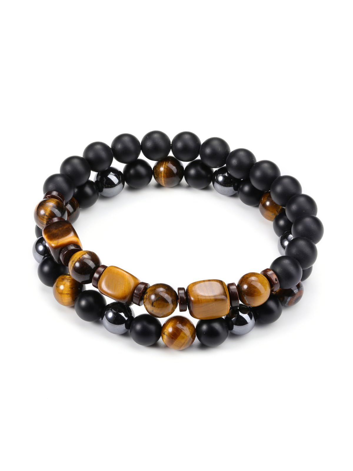 PiercingJak Tigerauge Armband echte Steine Armbänder mit Häm