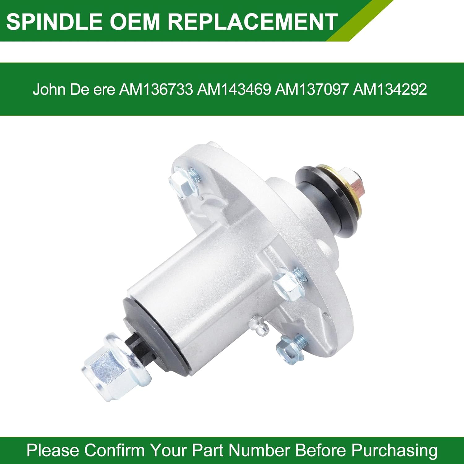 AM136733 AM143469 AM134292 Spindle Assembly with UC26511 M151720 Pulley - Fits John De ere X300 X304 X310 Z225 Tractors (2-Pack)