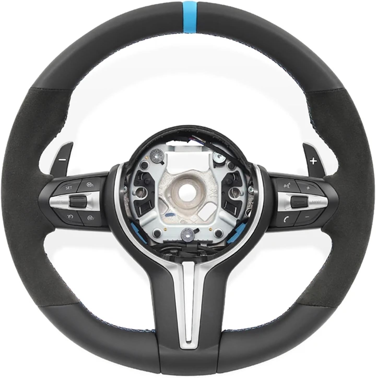 Leather Steering Wheel Compatible With BMW M M3 M6 F01 F06 F10 F11 F20 F21 F22 F30 F31 F32 F34 F36 F80 F82 F87 F90 Car Accessories(M3-02)