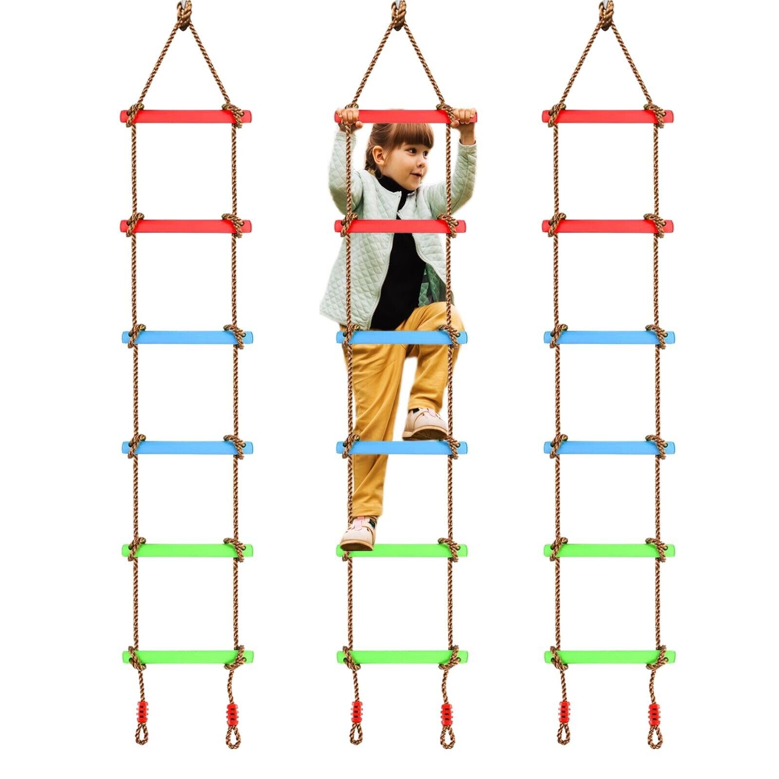 HYGRAD Kids Rope Ladder Outdoor Toys Garden Climbing Ladder Indoor Climbing Activities Fun Outdoor Kids Play Equipment Tree House Play House (Climbing Ladder)